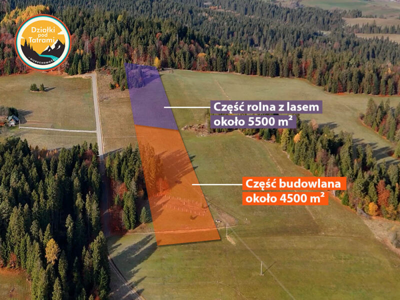 Łapsze Niżne 1ha - zdjęcie 4b - podział Łapsze Niżne 1ha - zdjęcie 4b - podział